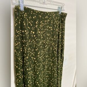 Kettlewell Green Star Print Midi Skirt
